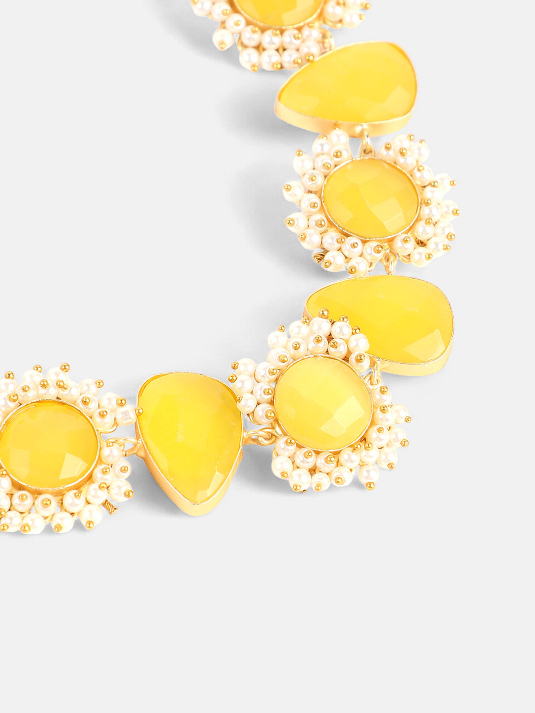 The Mehreen Jewellery Set - Canary Yellow-SOHNCK2168