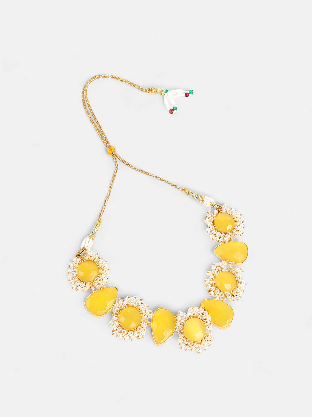 The Mehreen Jewellery Set - Canary Yellow-SOHNCK2168