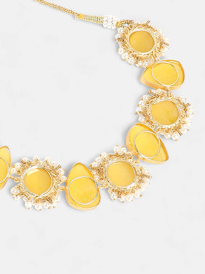 The Mehreen Jewellery Set - Canary Yellow-SOHNCK2168