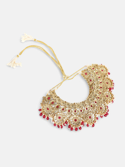 The Mehrunissa Jewellery Set - Ruby Red-SOHNCK2207