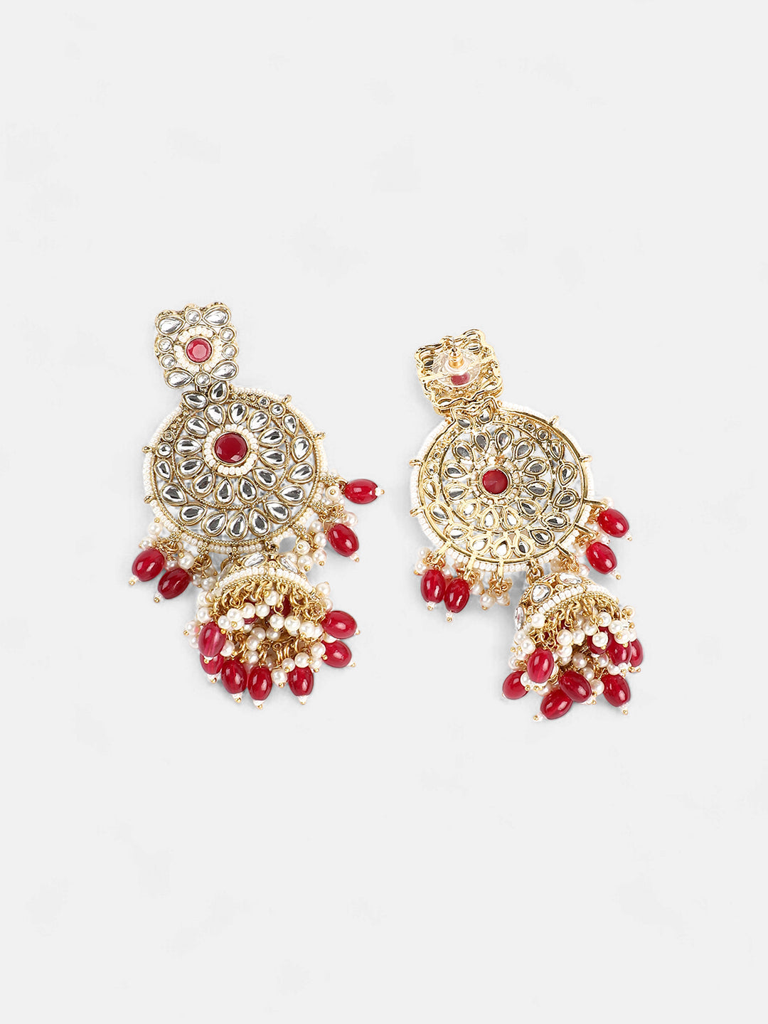 The Mehrunissa Jewellery Set - Ruby Red-SOHNCK2207