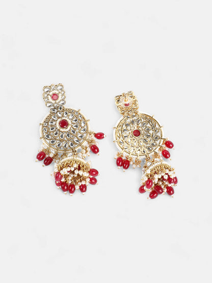 The Mehrunissa Jewellery Set - Ruby Red-SOHNCK2207