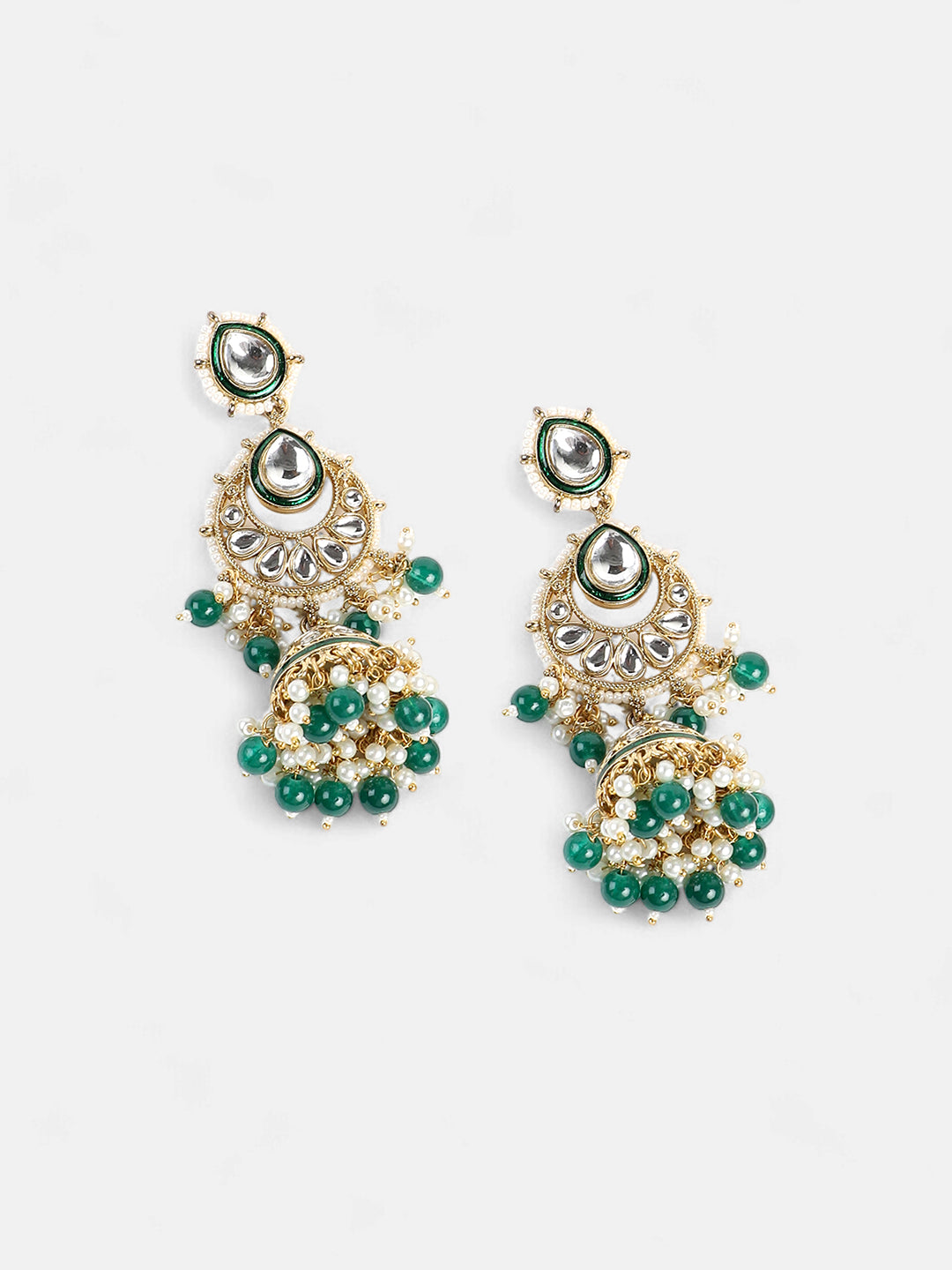 The Tahira Jewellery Set - Emerald Green-SOHNCK2210