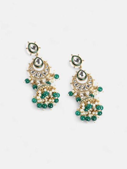 The Tahira Jewellery Set - Emerald Green-SOHNCK2210