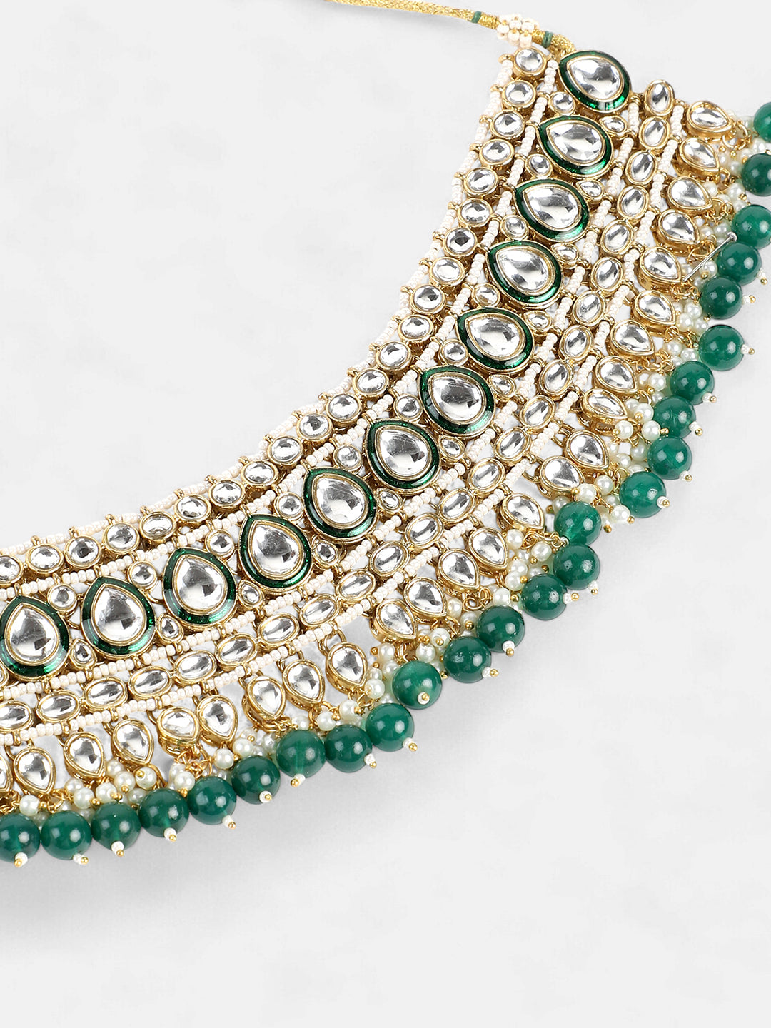 The Tahira Jewellery Set - Emerald Green-SOHNCK2210