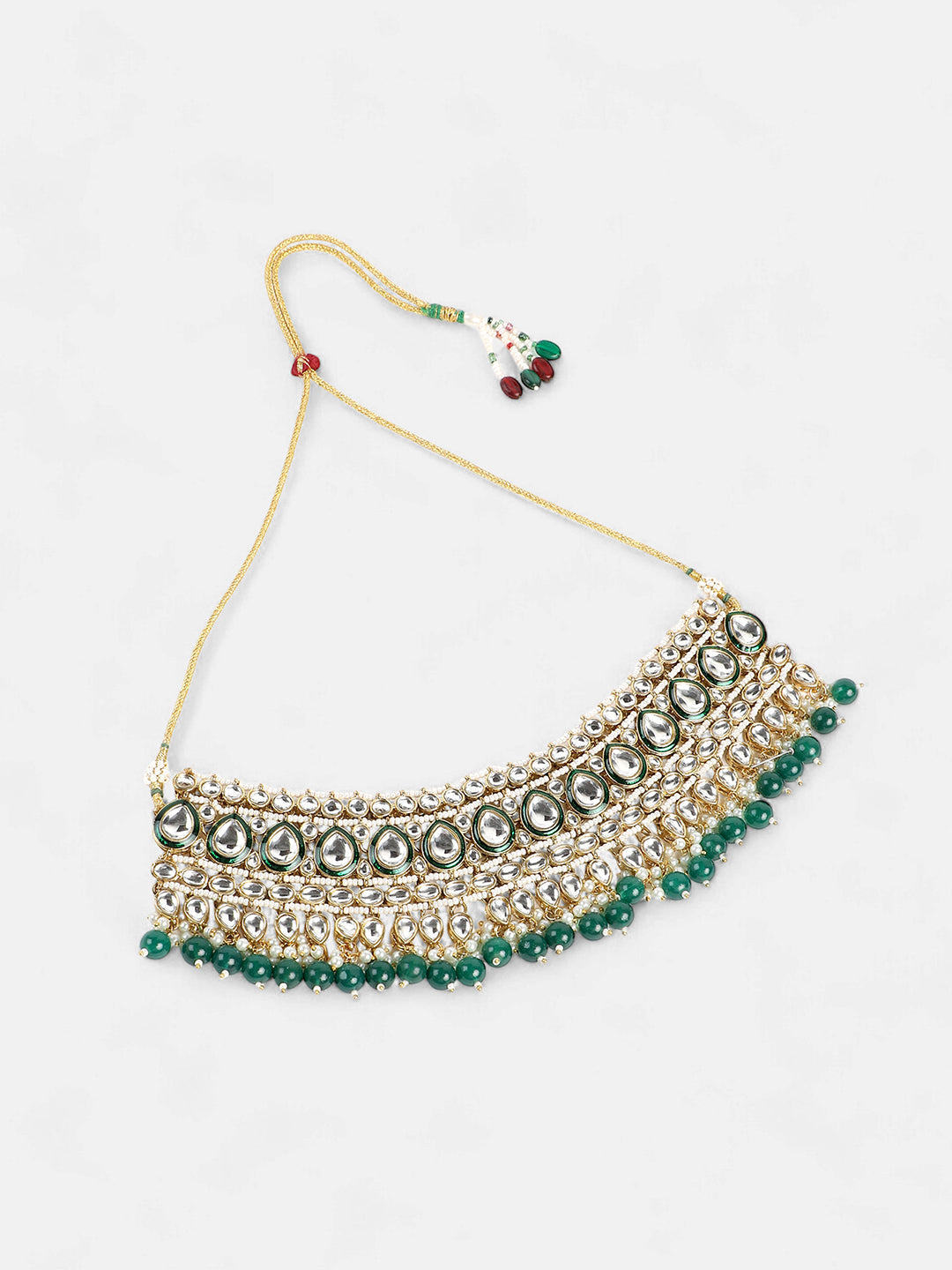 The Tahira Jewellery Set - Emerald Green-SOHNCK2210