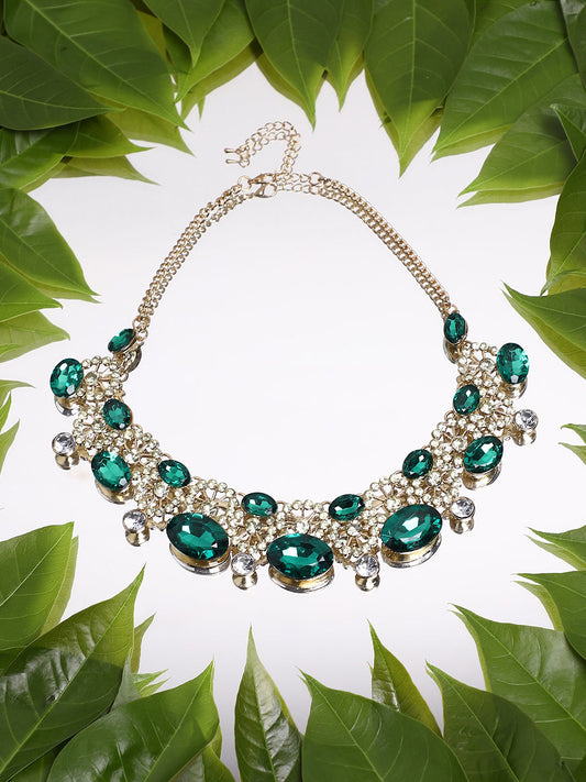 Silver Plated Designer Stone Party Necklace