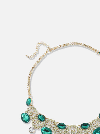 Silver Plated Designer Stone Party Necklace