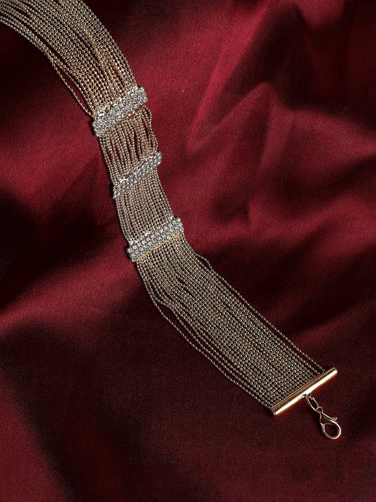 Gold Plated Designer Stone Party Necklace