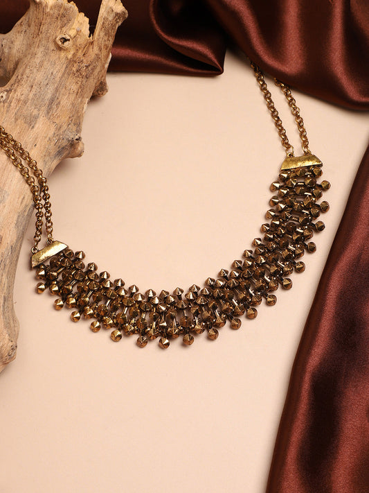 Gold Plated Designer Stone Party Necklace