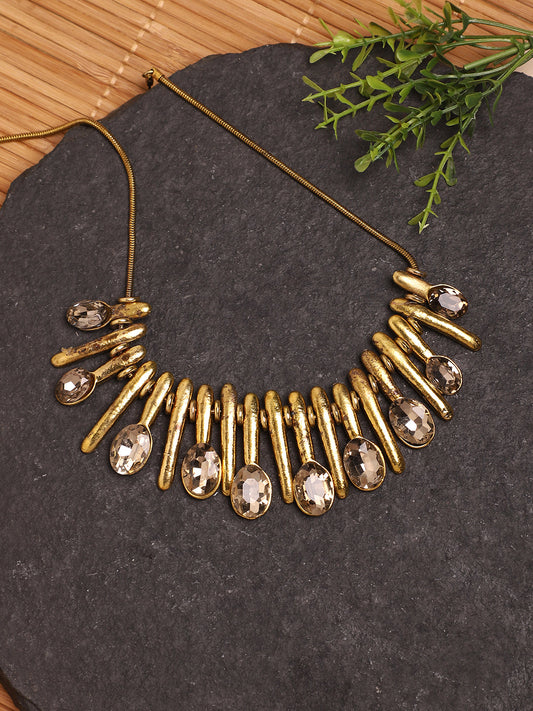 Gold Plated Designer Stone Party Necklace