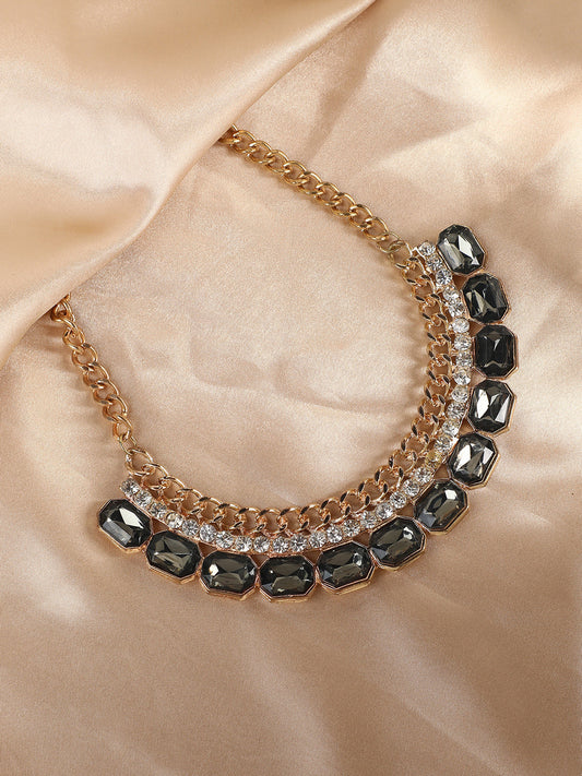 Silver Plated Designer Stone Party Necklace
