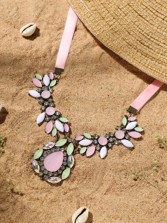 Gold Plated Designer Stone Party Necklace