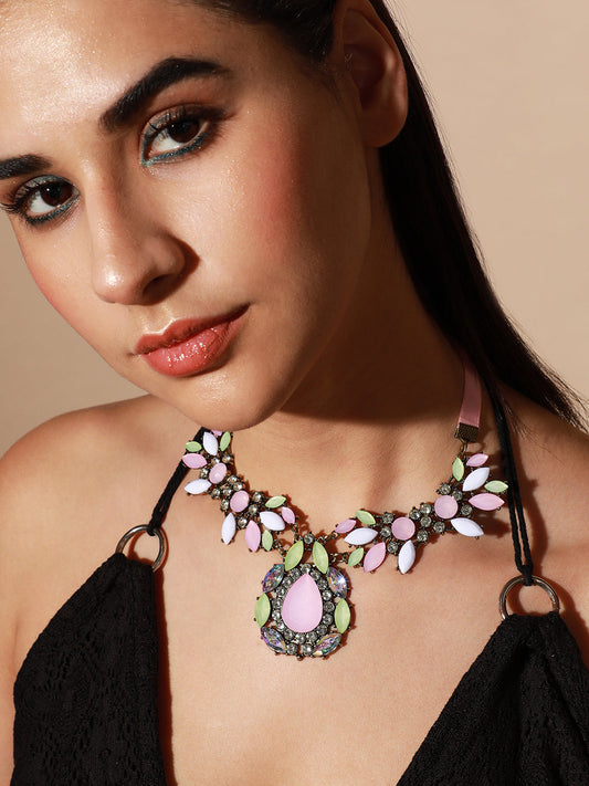 Gold Plated Designer Stone Party Necklace
