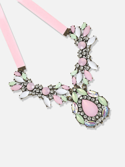 Gold Plated Designer Stone Party Necklace