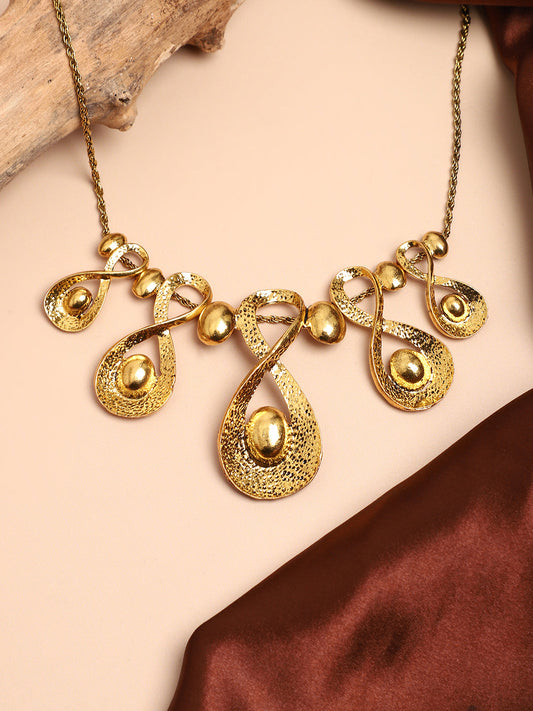 Gold Plated Designer Stone Party Necklace