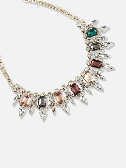 Gold Plated Designer Stone Party Necklace