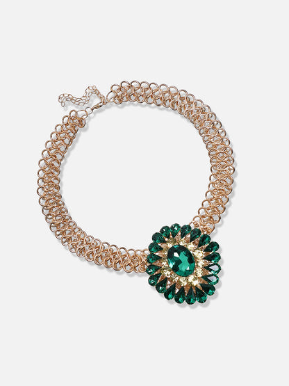 Gold Plated Designer Stone Party Necklace