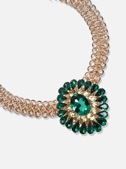 Gold Plated Designer Stone Party Necklace
