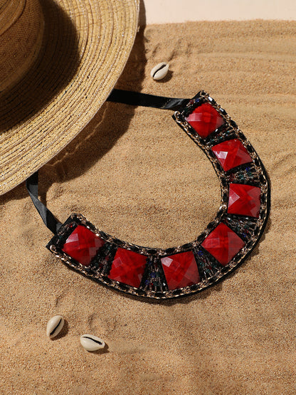 Silver Plated Designer Stone Party Necklace