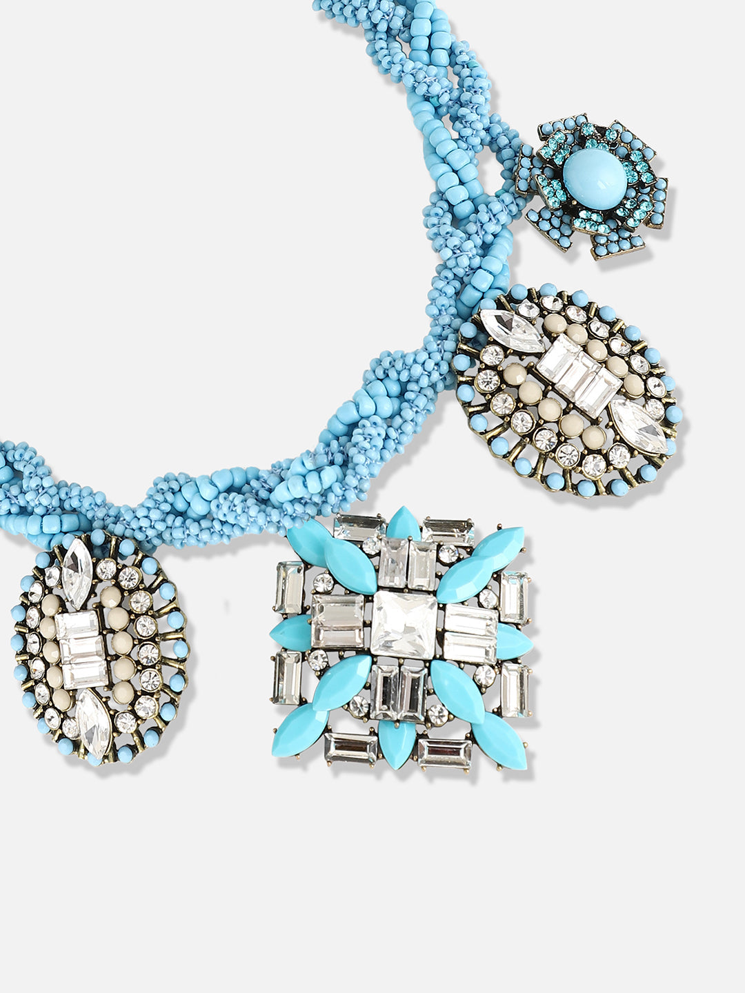 Silver Plated Designer Stone Party Necklace