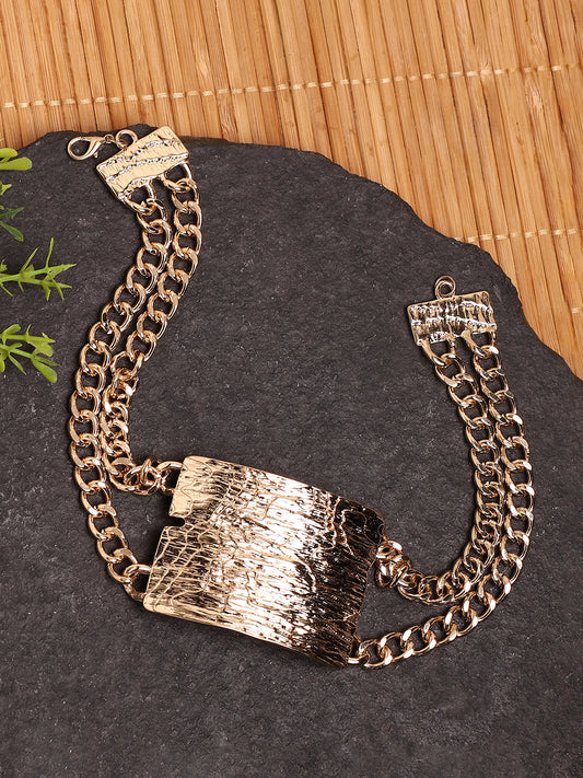 Gold Plated Designer Stone Party Necklace