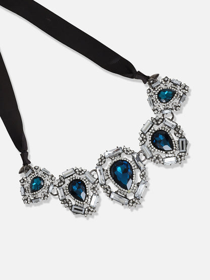 Silver Plated Designer Stone Party Necklace