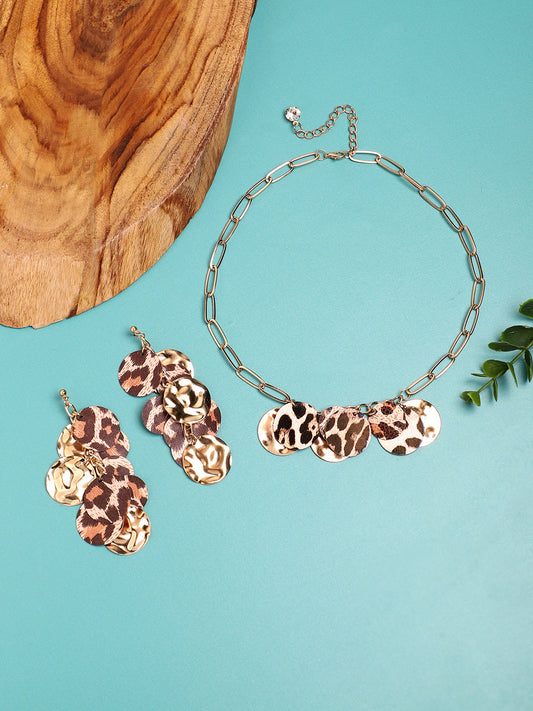 Gold Plated Designer Party Necklace and Earring Set