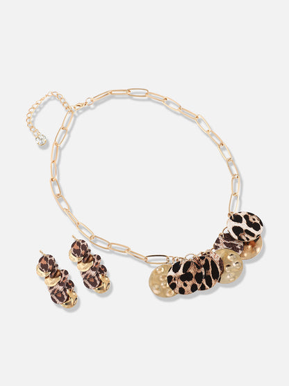 Gold Plated Designer Party Necklace and Earring Set