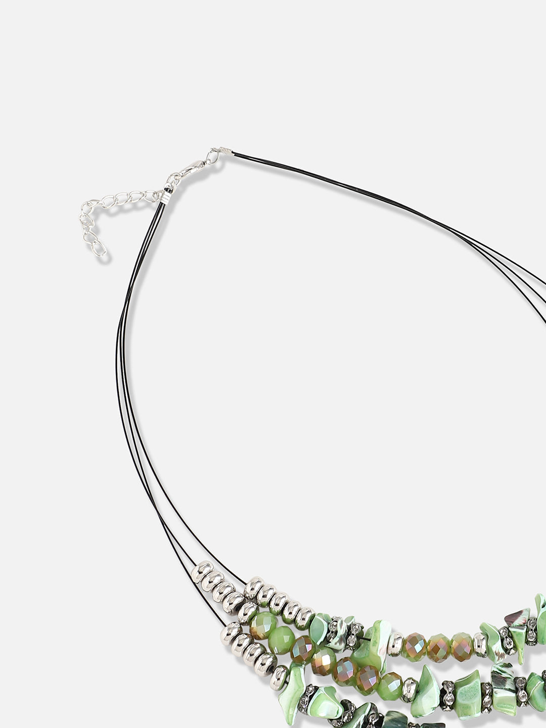 Silver Plated Designer Stone Casual Necklace and Earring Set