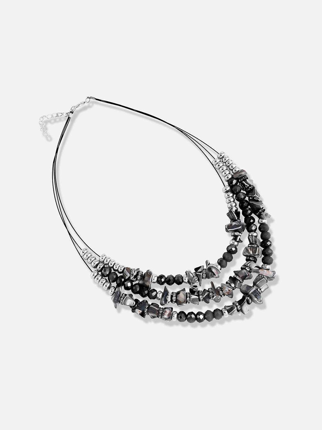 Silver Plated Designer Stone Casual Necklace and Earring Set