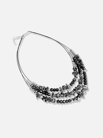 Silver Plated Designer Stone Casual Necklace and Earring Set