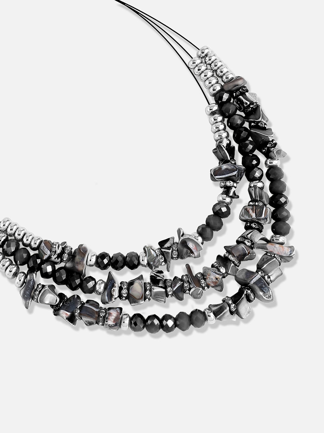 Silver Plated Designer Stone Casual Necklace and Earring Set