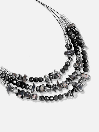 Silver Plated Designer Stone Casual Necklace and Earring Set