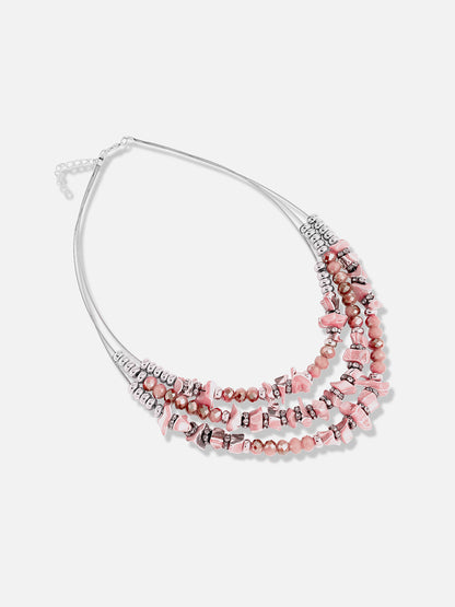 Silver Plated Designer Stone Casual Necklace and Earring Set