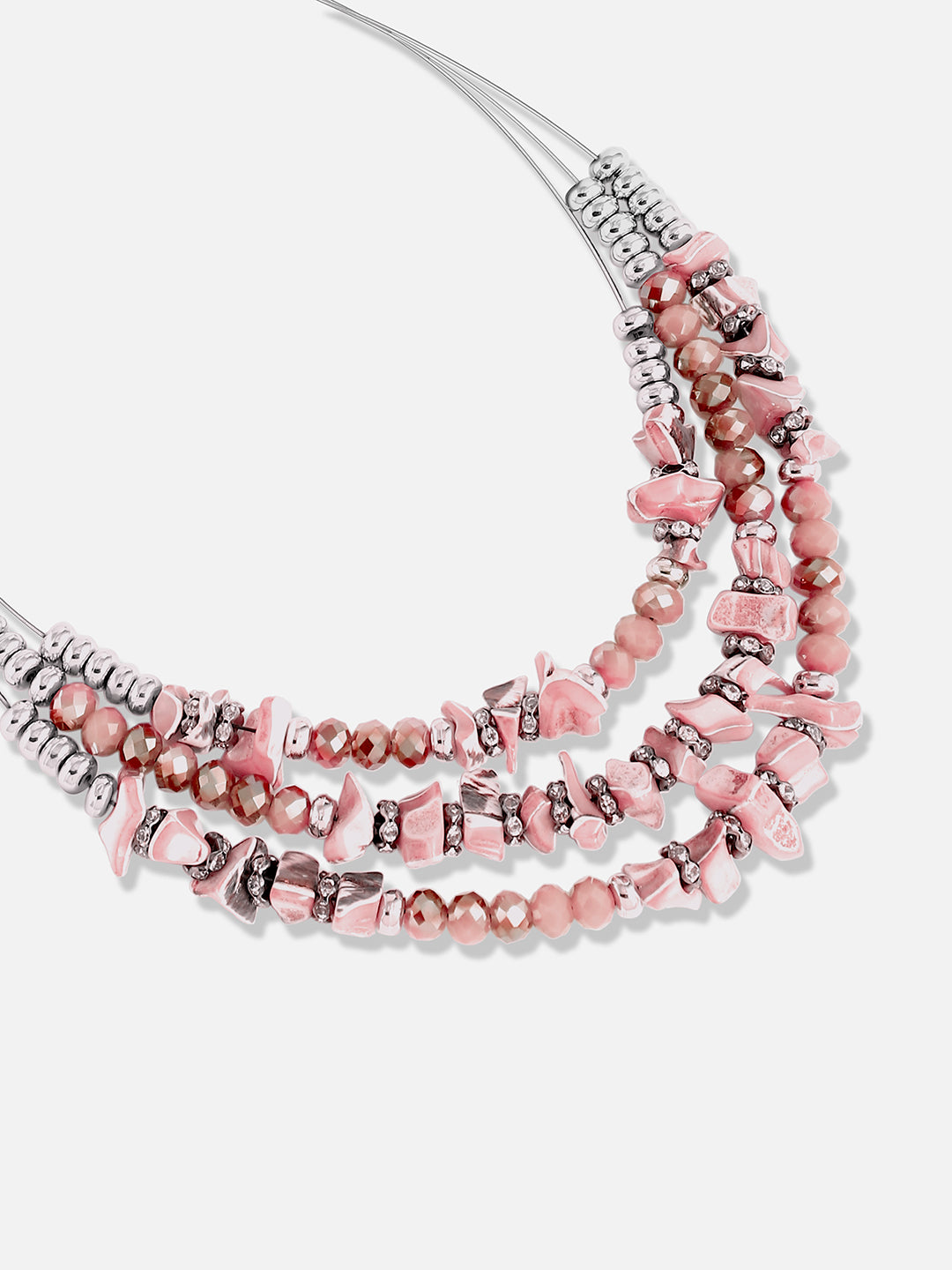 Silver Plated Designer Stone Casual Necklace and Earring Set
