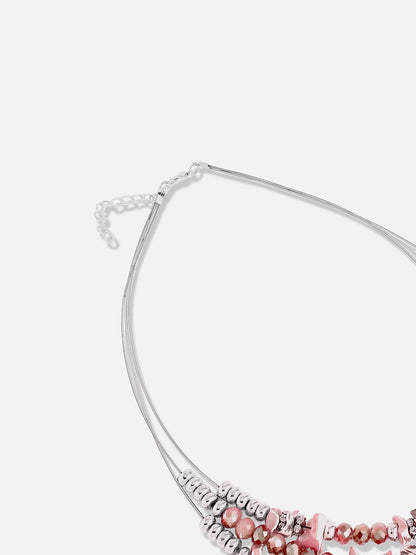 Silver Plated Designer Stone Casual Necklace and Earring Set