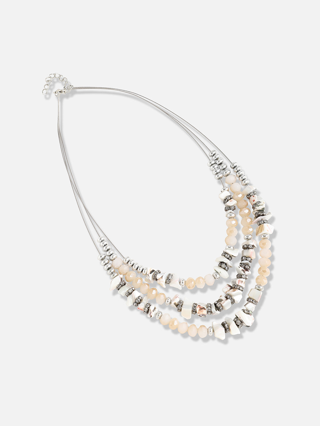 Silver Plated Designer Stone Casual Necklace and Earring Set