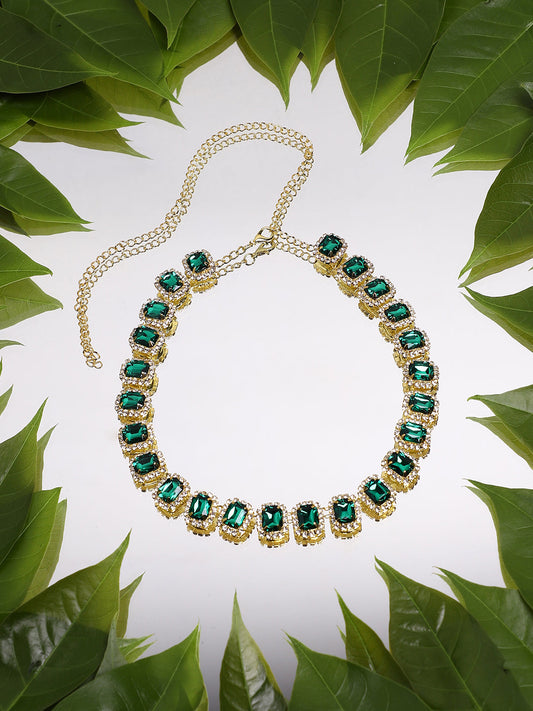 Silver Plated Designer Stone Casual Necklace