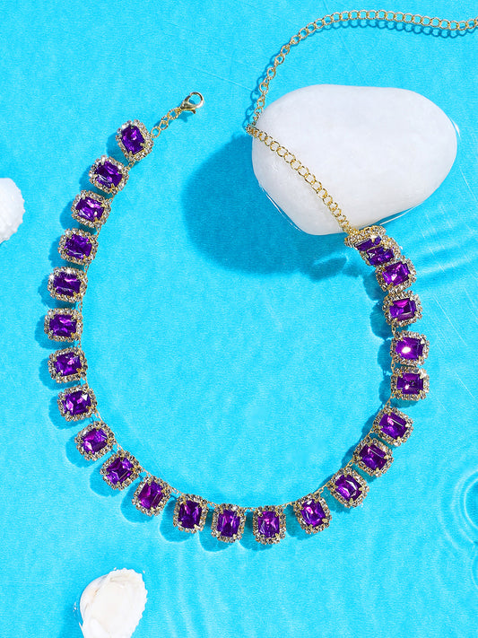 Silver Plated Designer Stone Casual Necklace