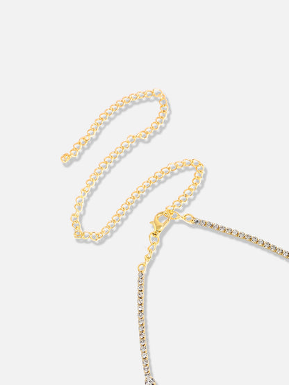 Gold Plated Designer Stone Casual Necklace and Earring Set