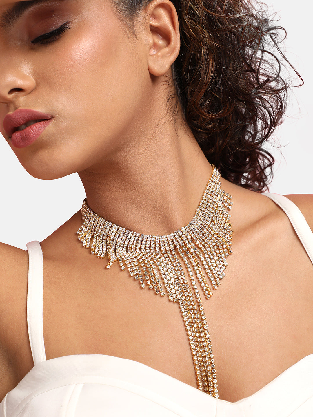 Artificial Stones Gold Plated Necklace