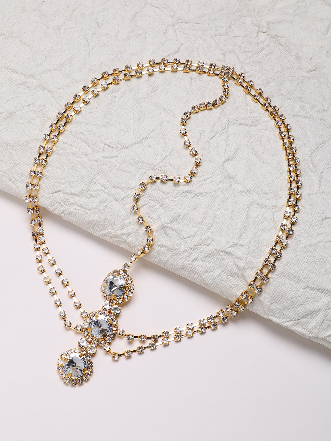Gold-Plated Stone Studded Matha Patti Head Jewellery