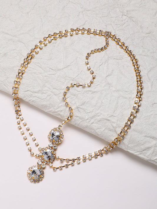 Gold-Plated Stone Studded Matha Patti Head Jewellery