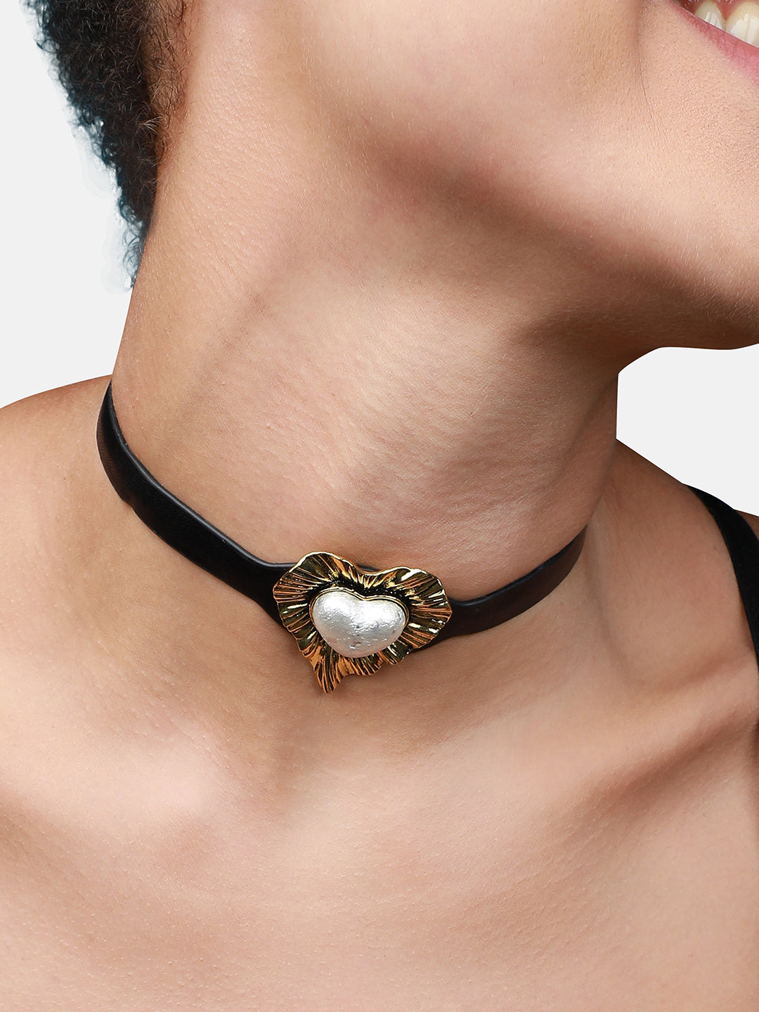Gold-Plated Stone-Studded Necklace