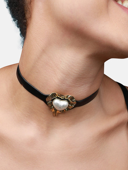 Gold-Plated Stone-Studded Necklace