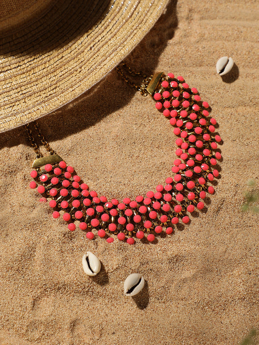 Gold Plated Designer Stone Party Necklace