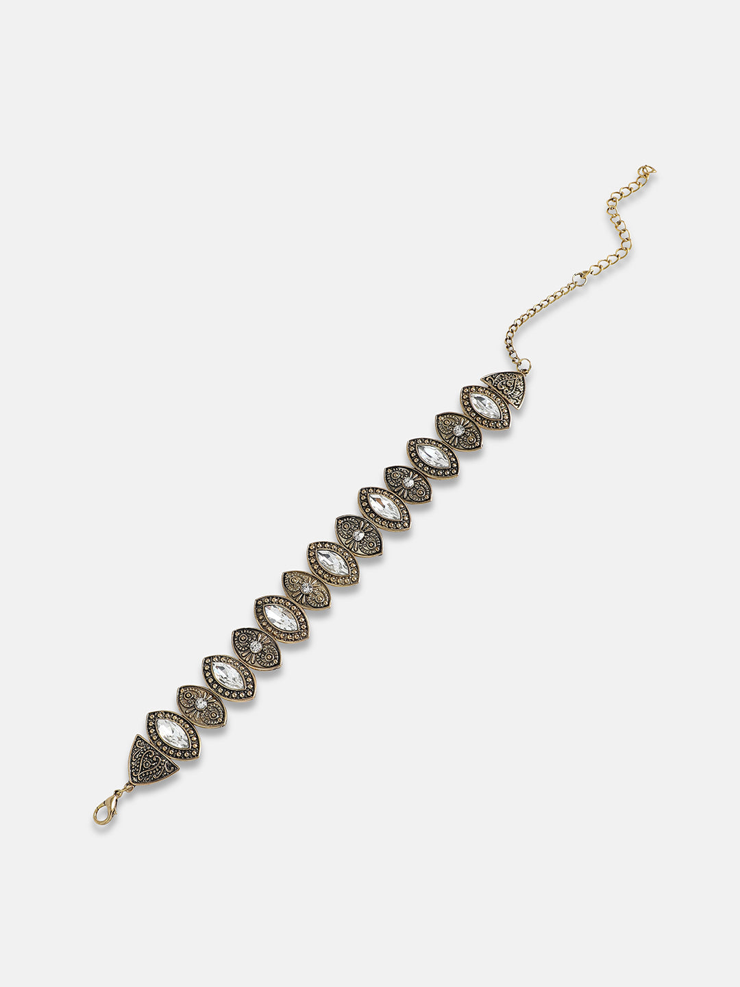 Gold-Plated Stones Studded Choker Necklace