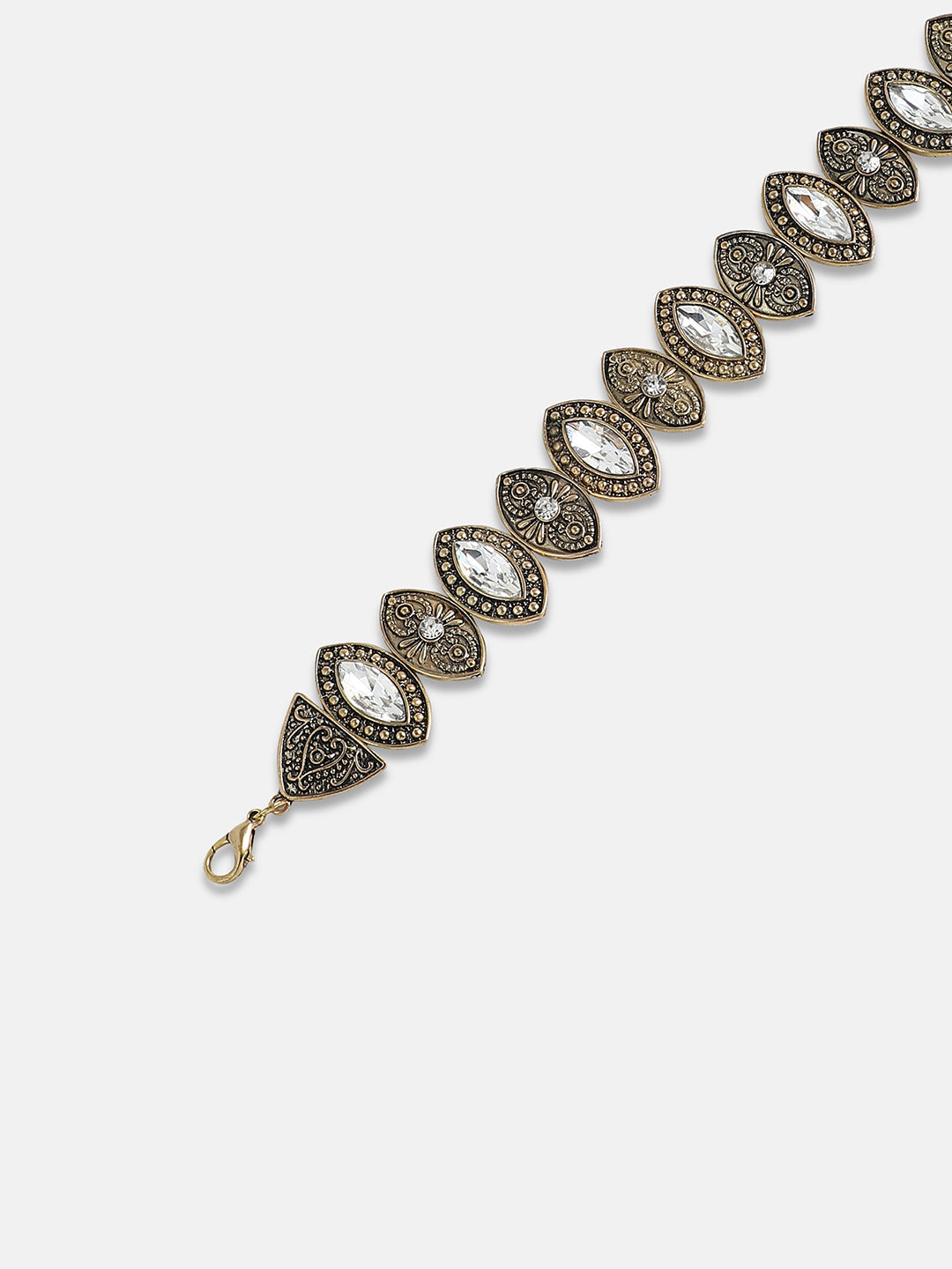 Gold-Plated Stones Studded Choker Necklace