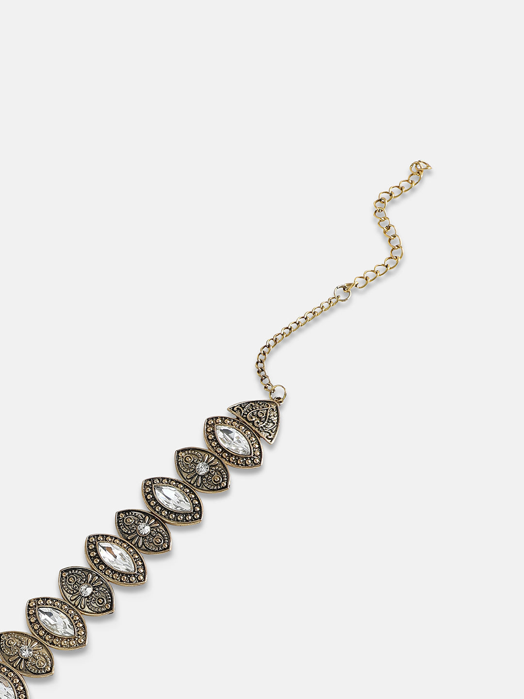 Gold-Plated Stones Studded Choker Necklace